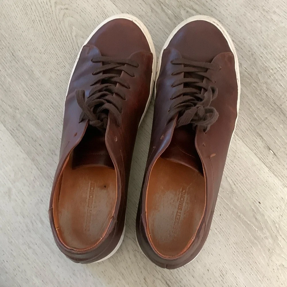 Beckett Simonon Reid golf Sneaker pull on size‎ 13 brown leather distressed